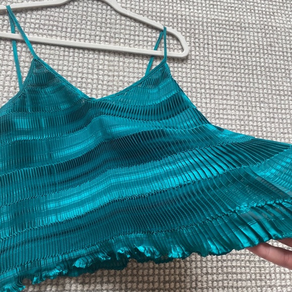 Teal Accordion-Style Metallic Tank - Picture 3 of 5